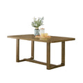 Meny Dining Table 72 Inch Rectangular Top Walnut Brown Oak Sled Base