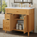 Merax Bathroom Vanity With Ceramic Sink Top Dual Size Drawers