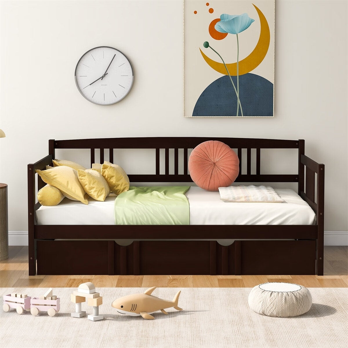 Harper Bright Designs Loving Shape Twin Daybed With Trundle