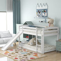 Merax Twin Over Twin Low Bunk Bed With Slide And Ladder