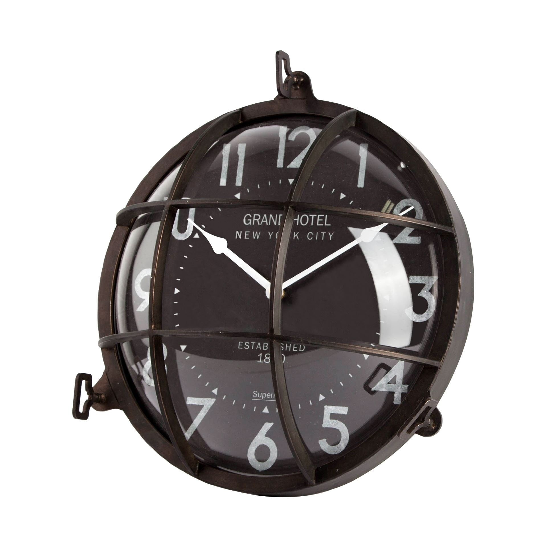 Mercana Bellmond Black And Blue Metal Wall Clock