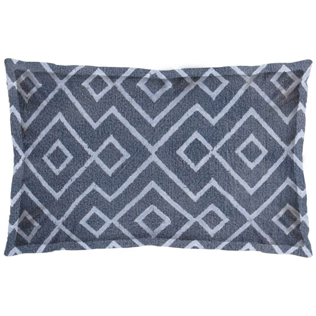 Boswell Iii 14 X 26 Blue Diamond Patterned Pillow Cover