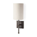 Mercana Bourgeois Ii 9 X16 White Fabric Shade Brown Metal Base Wall Sconce 9.0L X 6.0W X 16.0H