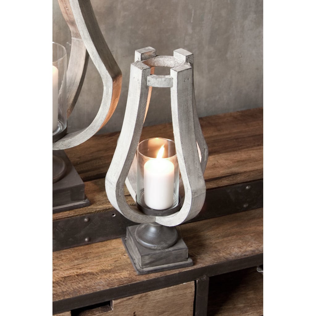 Mercana Brillion Small Beige Wood Candle Holder
