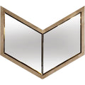 Mercana Chevren I Gold Tone Wood Wall Mirror