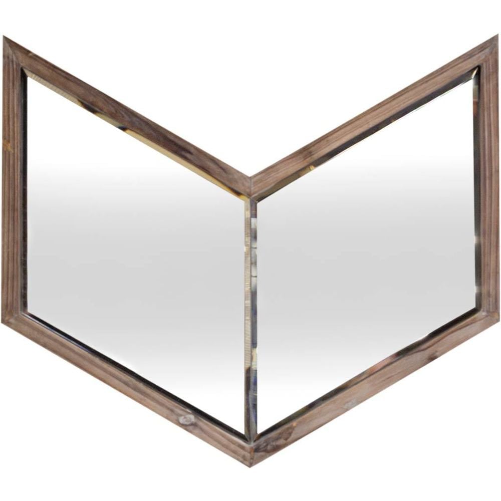 Mercana Chevron Ii Brown Wood Mirror