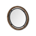 Mercana Josi 24 Brown Wood And Black Metal Frame Mirror 24.3 L X 1.3 W X 24.3 H