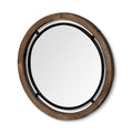 Mercana Josi 28 Brown Wood And Black Metal Frame Mirror 28.0 L X 1.3 W X 28.0 H