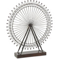 Mercana London Eye Iii Ferris Wheel Black Metal Wood Accent Piece