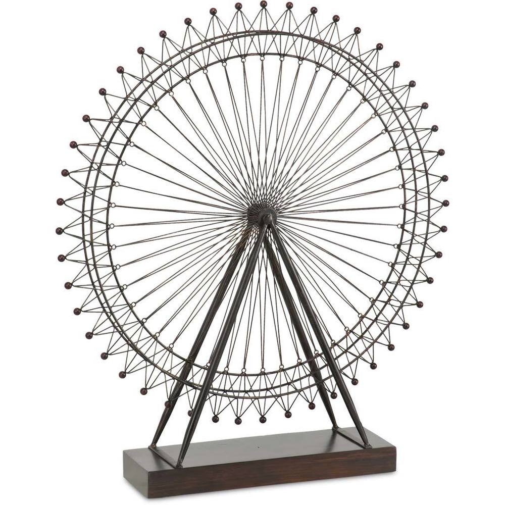 Mercana London Eye Iii Ferris Wheel Black Metal Wood Accent Piece