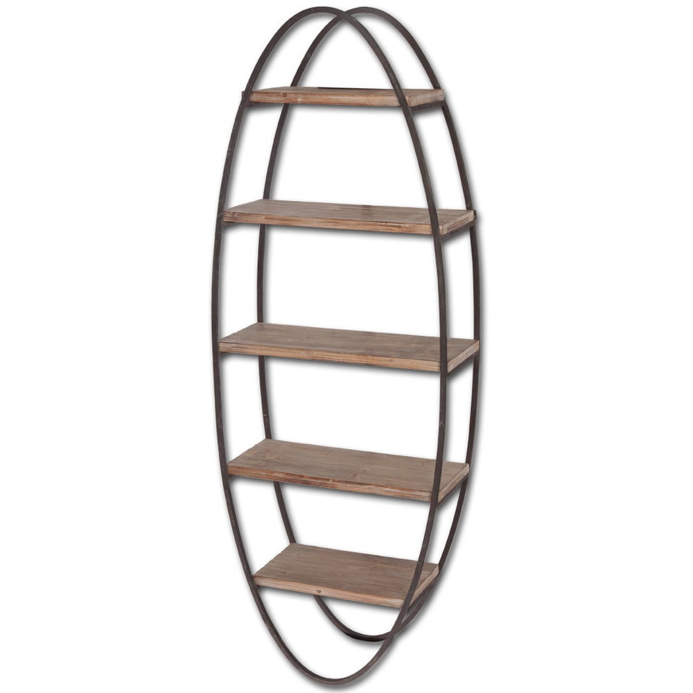 Mercana Metort Brown Wood And Black Metal Accent Piece