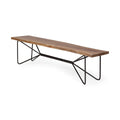 Mercana Papillion Iii Brown Acacia Wood Iron Bench