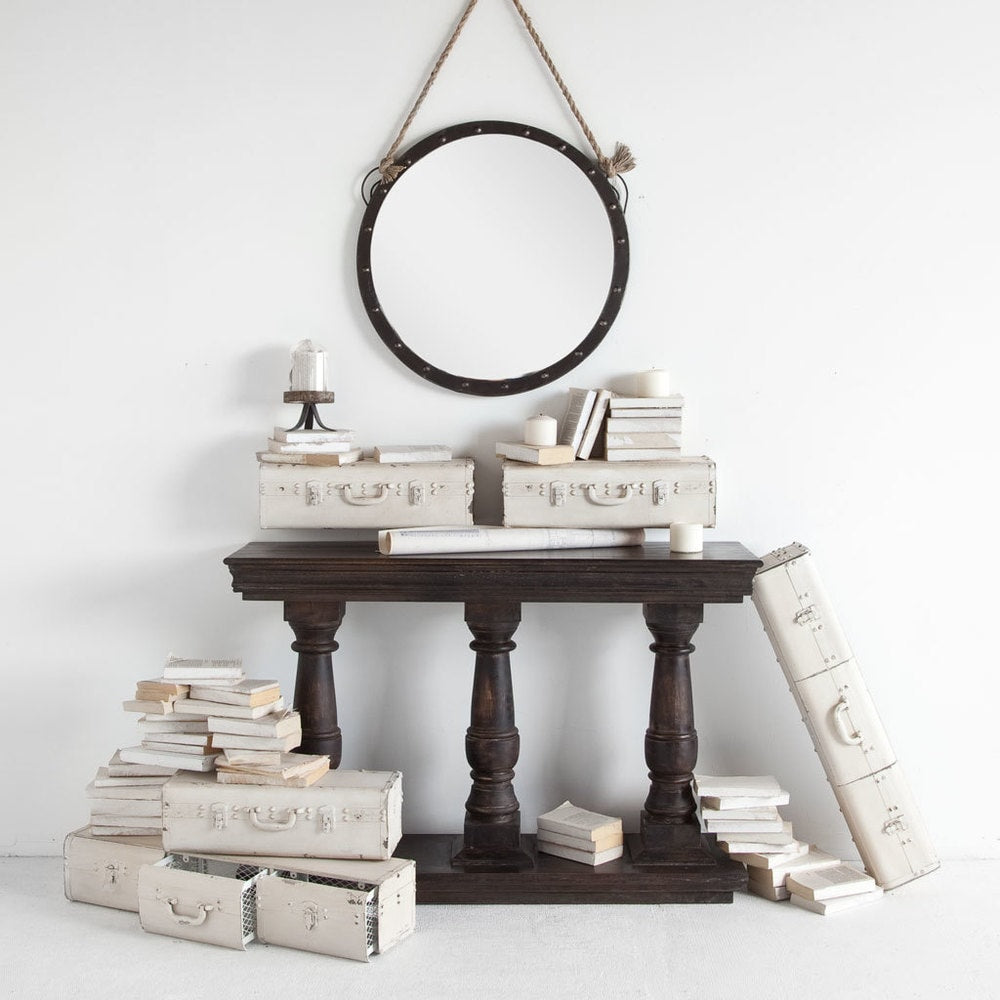 Mercana Pendula Black Rope Suspended Oval Mirror