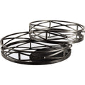 Mercana Piers Black Metal Tray Set Of 2