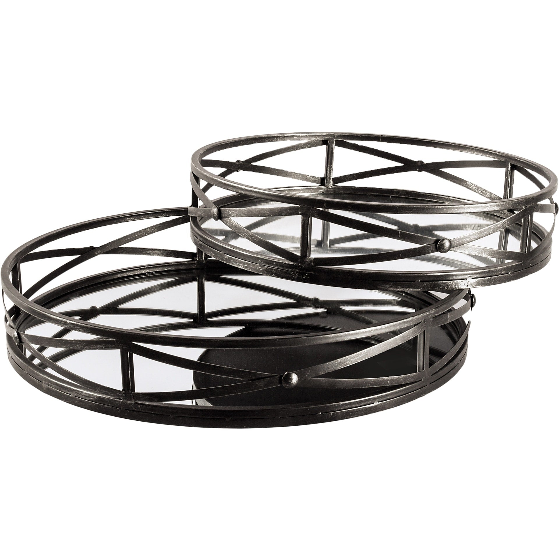 Mercana Piers Black Metal Tray Set Of 2