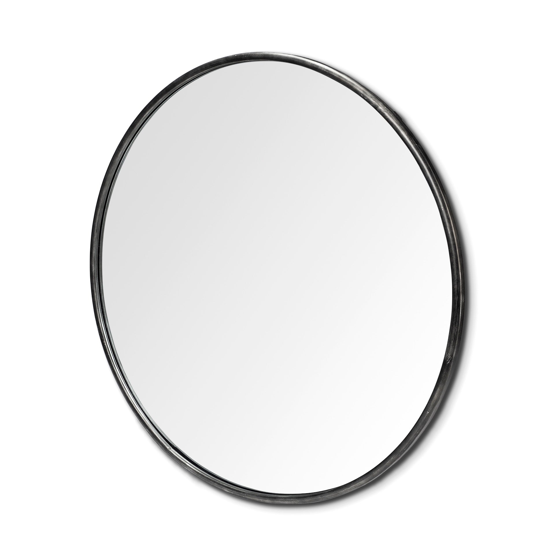 Mercana Piper 47 Round Black Metal Frame Mirror 47.2 X 47.2