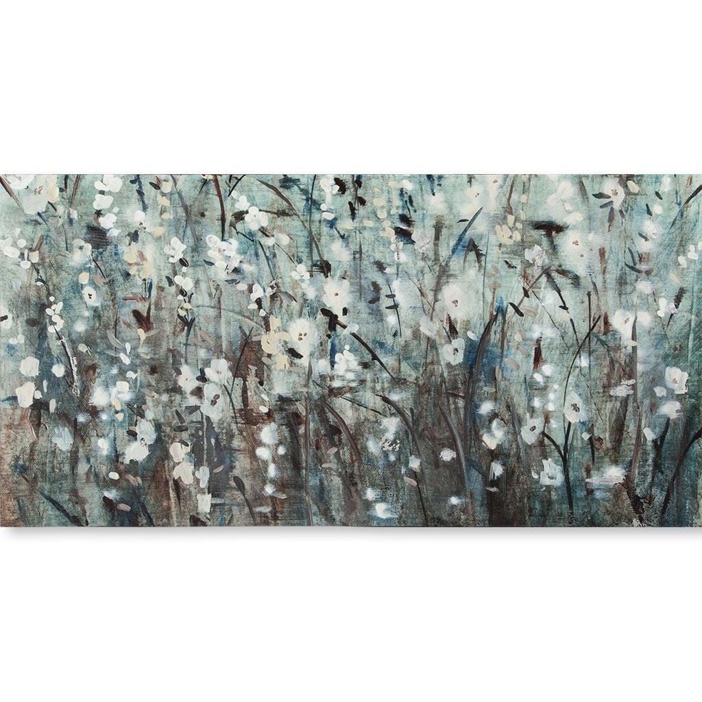 Mercana White Blooms With Navy Ii Mc 54X27 Made To Order Canvas Art