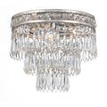 Crystorama Mercer Collection 3 Light Olde Silver Flush Mount Chandelier