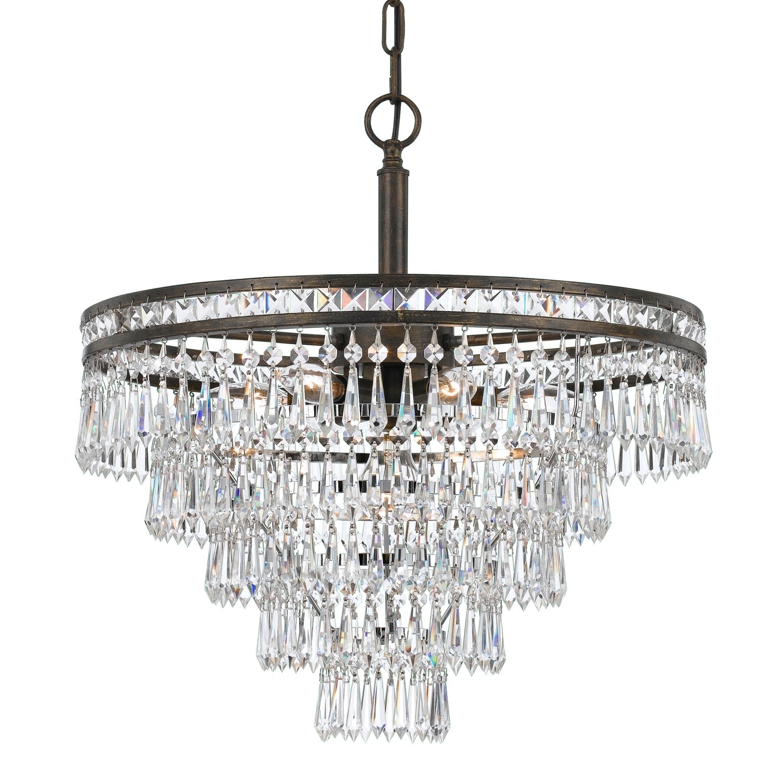 Crystorama Mercer Collection 6 Light English Bronze Chandelier