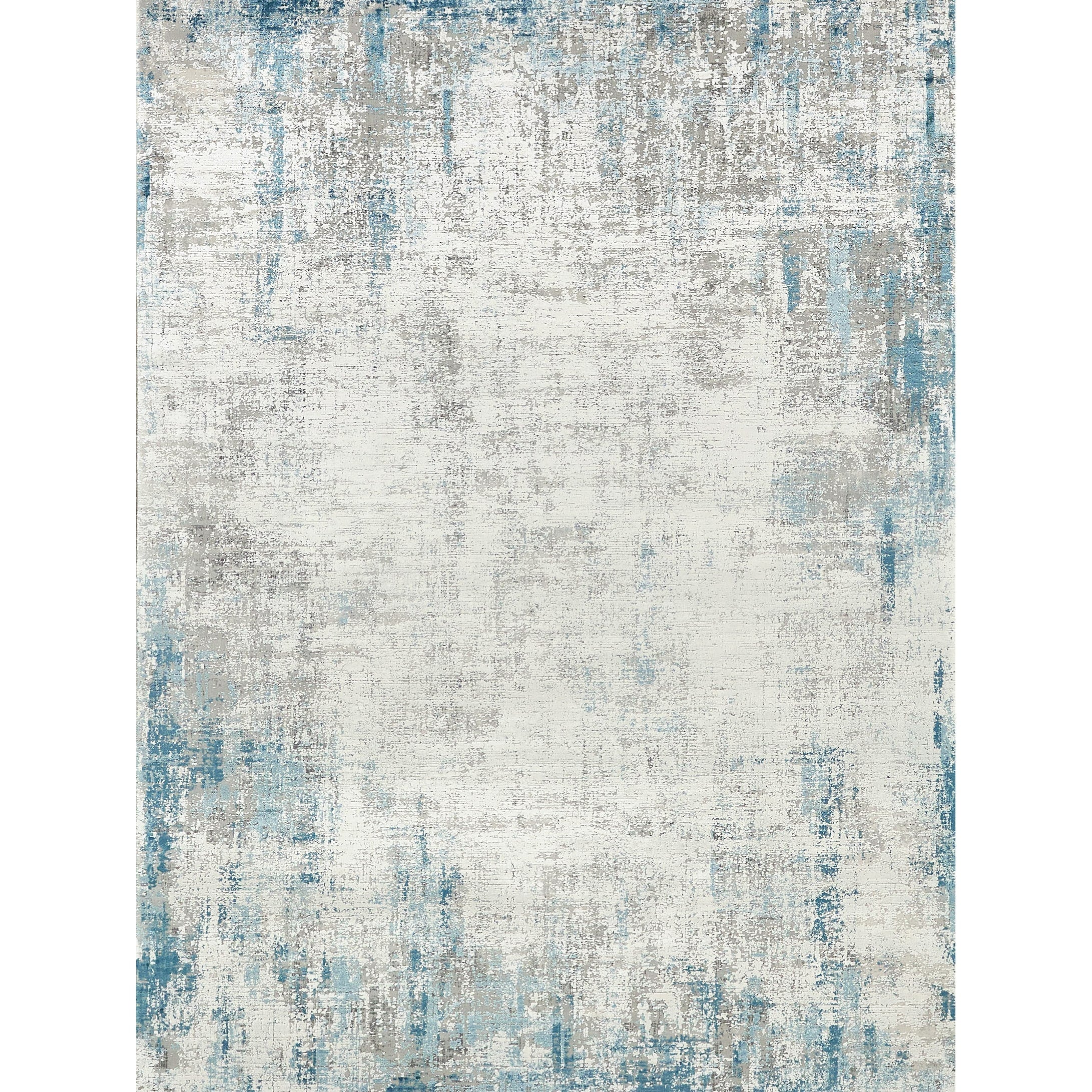 Mercuri Power Loom Acrylic Viscose Silver Blue Area Rug 7 X 10