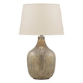 Mercury Glass Table Lamp With Drum Shade Gold And Beige