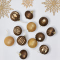 12Ct Gold Mercury Glass Christmas Glass Ball And Onion Drop Ornaments 4 100Mm