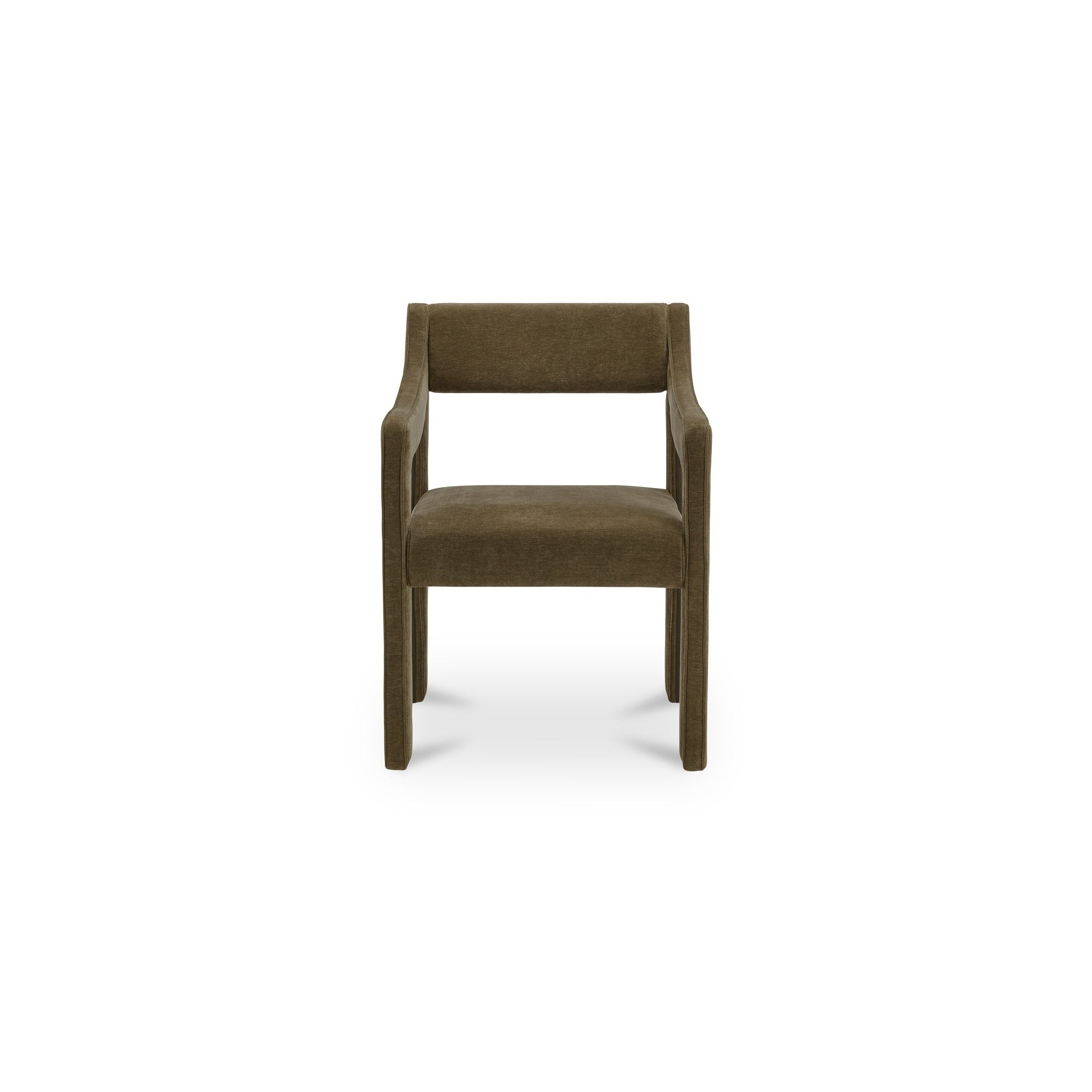 Merel Dining Chair Polyester Fabric Iron Frame Cushioned Seat Water Resistant Cedar Green