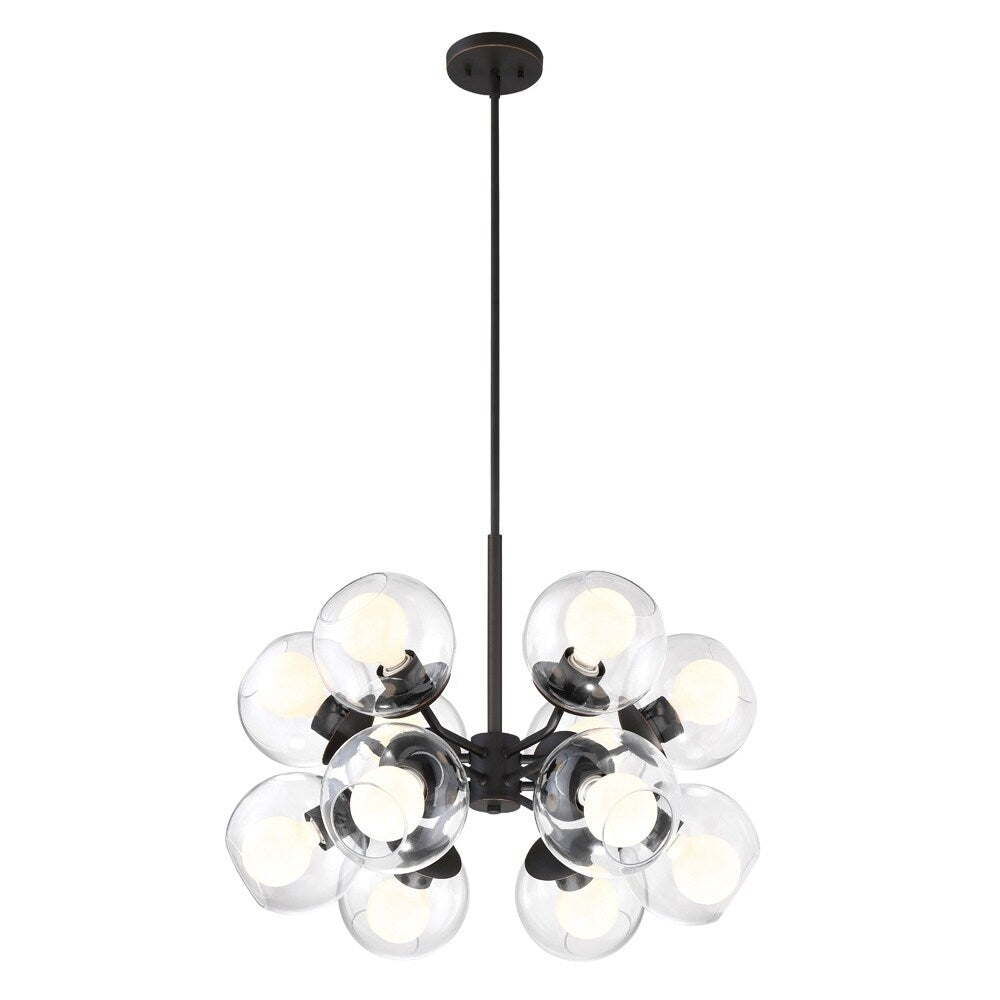 Meridian 12 Light Chandelier Satin