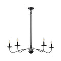 Meridian 5 Light Brushed Brass Chandelier With Candlestick Arms