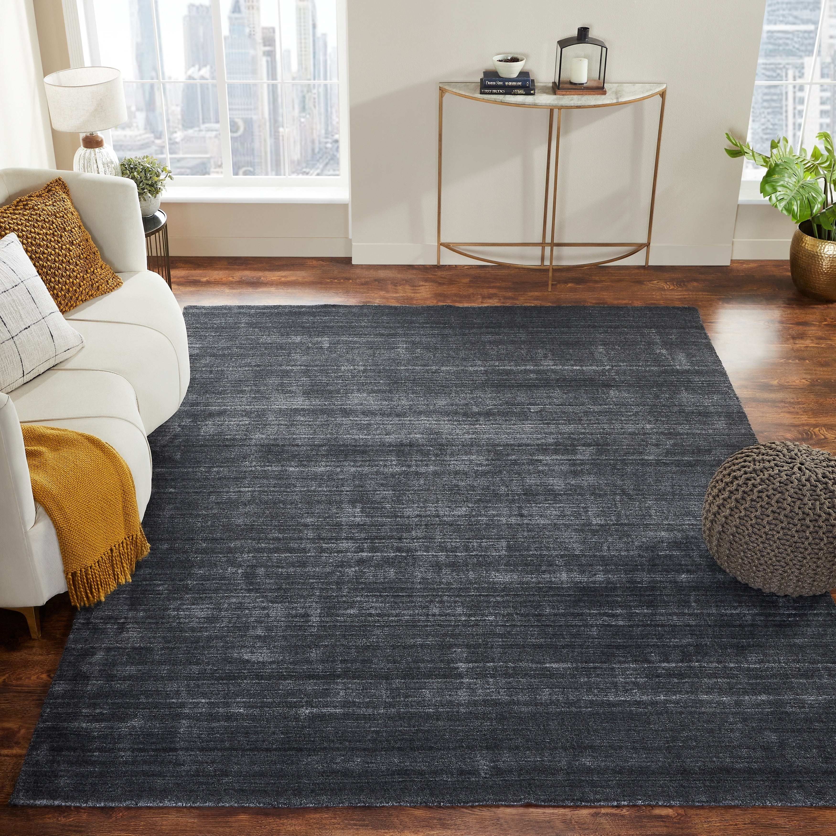 Meridian Charcoal Handmade Area Rug 12 X 15 12 X 15
