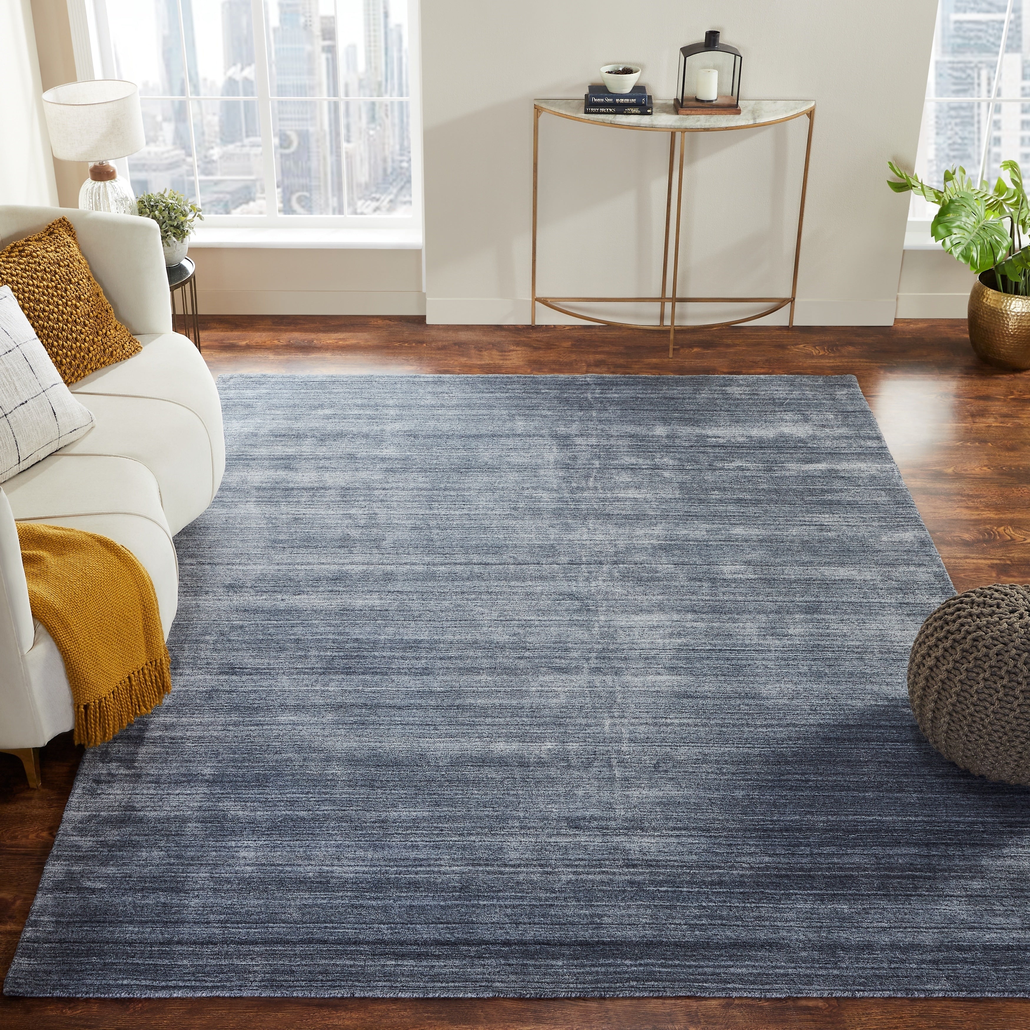 Meridian Handmade Zinc Wool And Viscose Area Rug 12X15 12 X 15