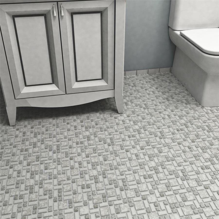 Somertile 11.75X11.75 Inch Collegiate Grey Porcelain Mosaic Floor And Wall Tile 10 Tiles 9.79 Sqft.