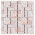 Somertile 11.75X11.75 Inch Collegiate Pink Porcelain Mosaic Floor And Wall Tile 10 Tiles 9.79 Sqft.