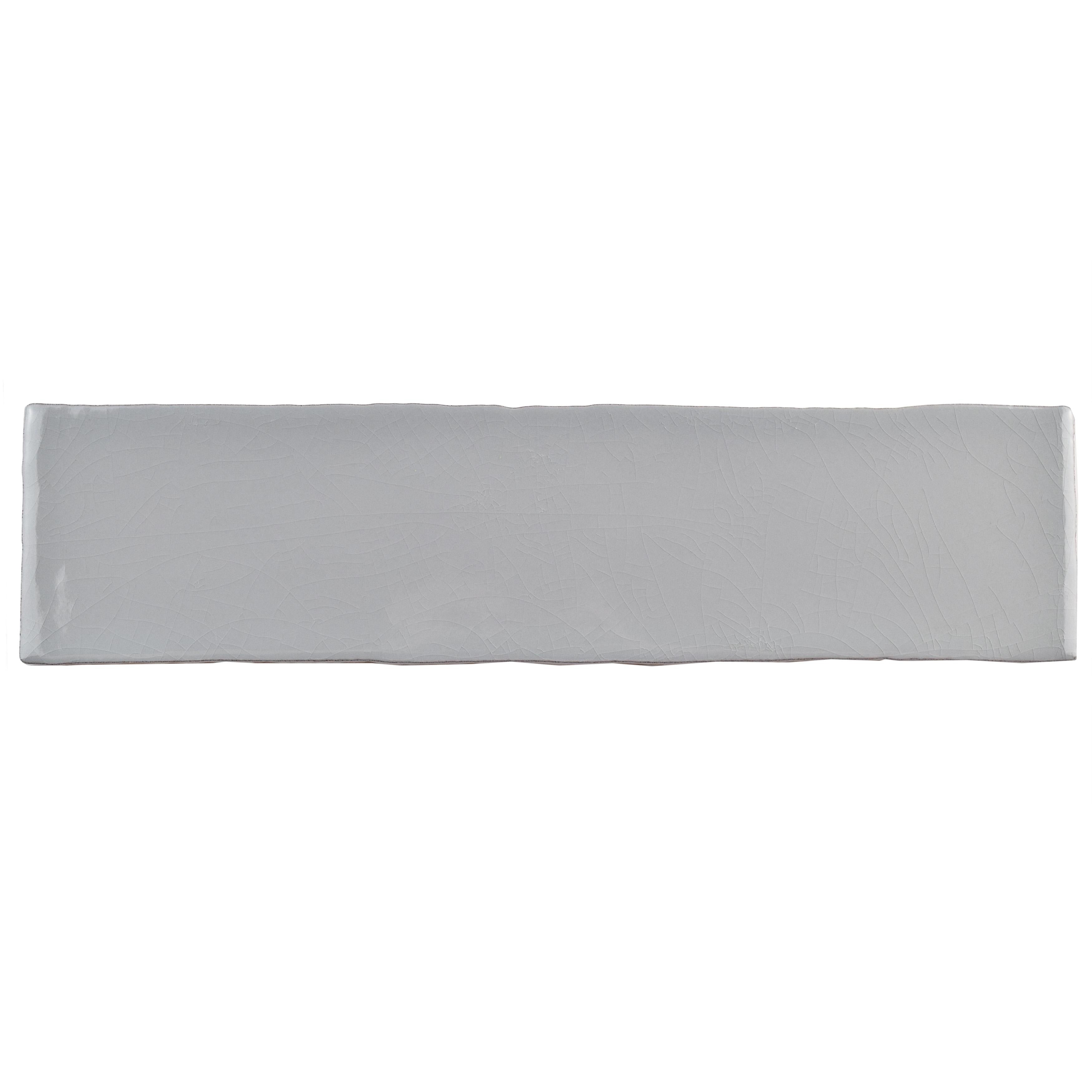 Somertile 3X12 Inch Juneau Craquelle Gris Mix Ceramic Wall Tile 16 Tiles 4 Sqft.