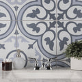 Somertile Amberes Azul Ii 13 In. X 13 In. X 8Mm Ceramic Floor And Wall Tile 13 Tiles 15.85 Sqft.