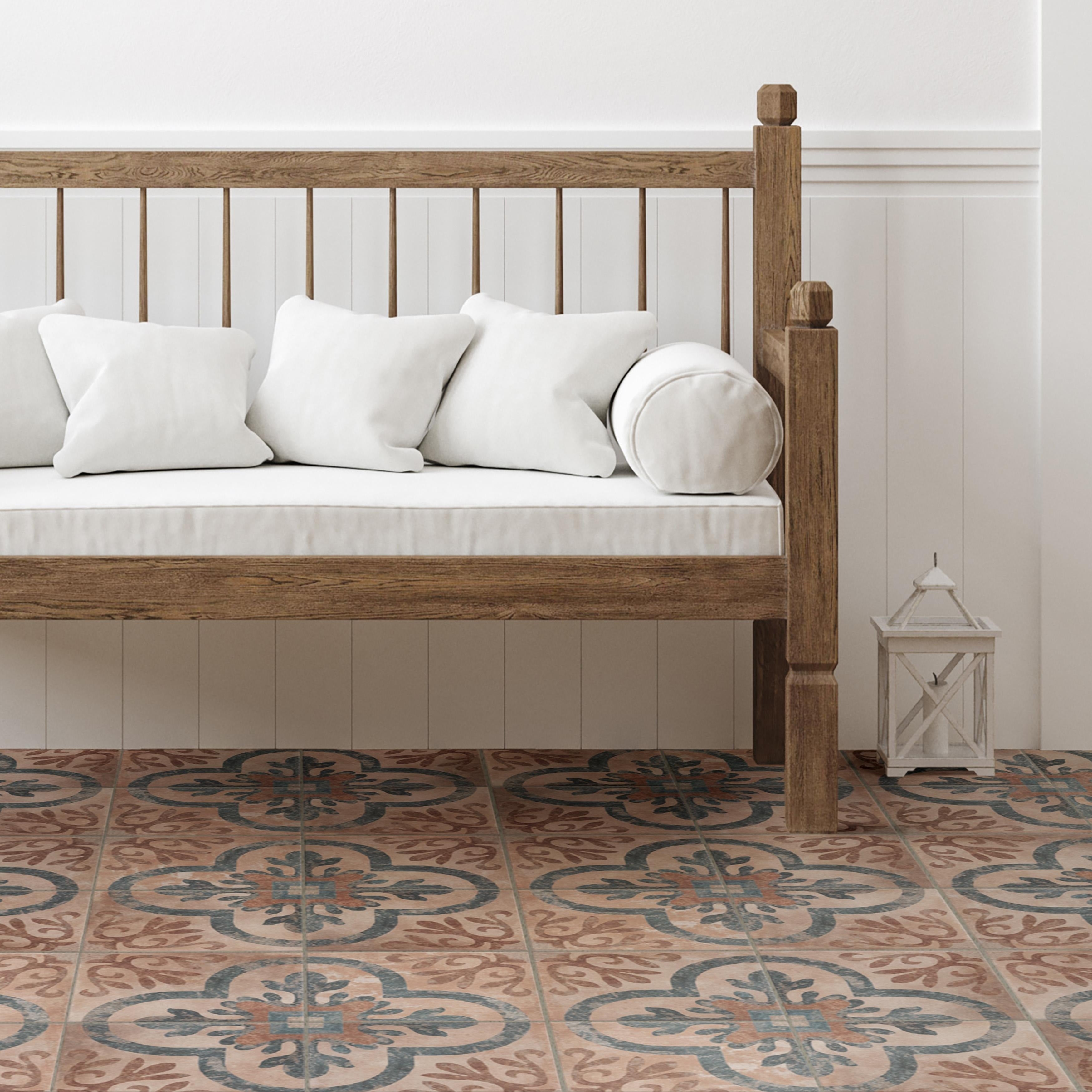 Somertile 8.75X8.75 Inch Americana Newton Porcelain Floor And Wall Tile 20 Tiles 11.25 Sqft.