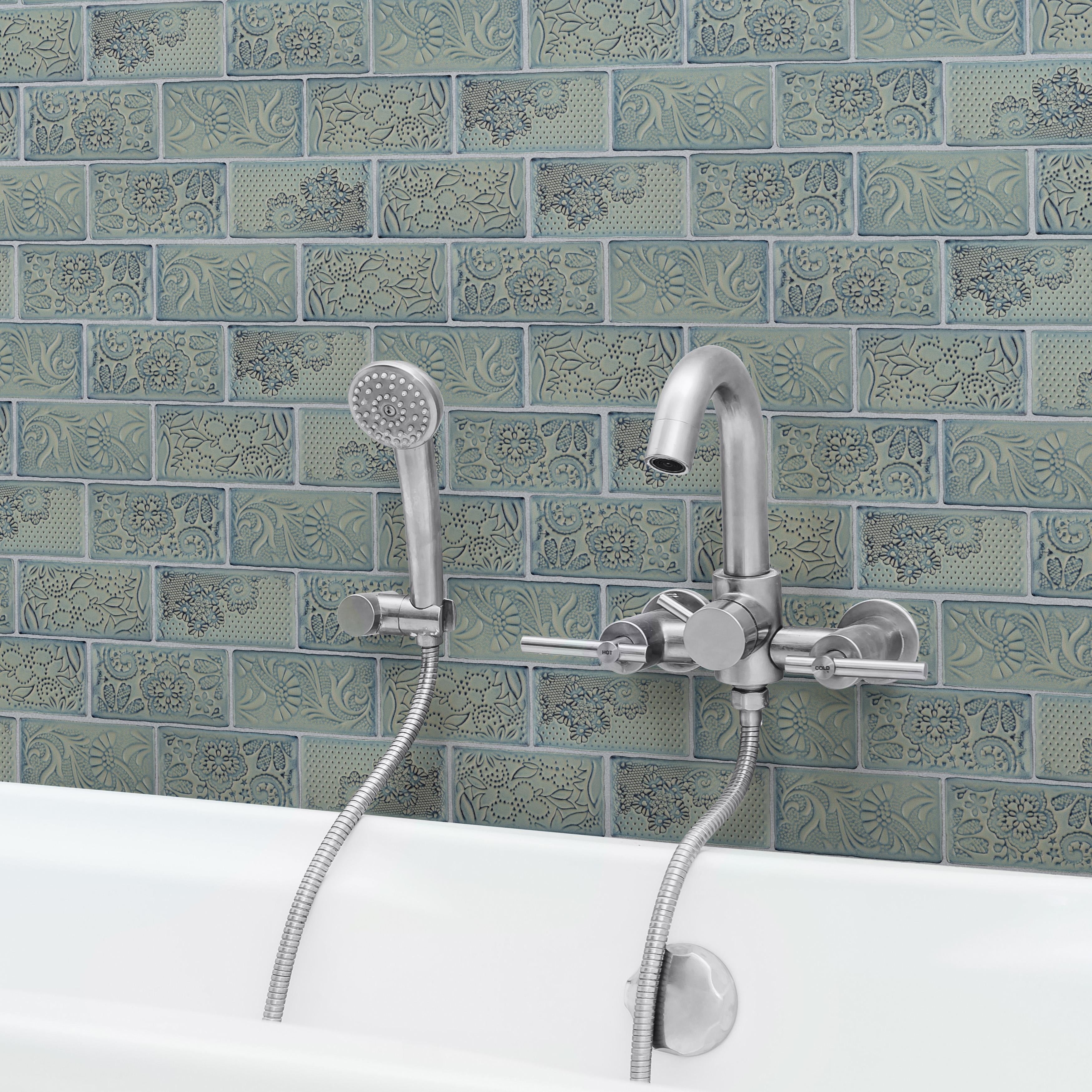 Somertile 3X6 Inch Antiguo Feelings Griggio Ceramic Wall Tile 32 Tiles 4.38 Sqft. Case