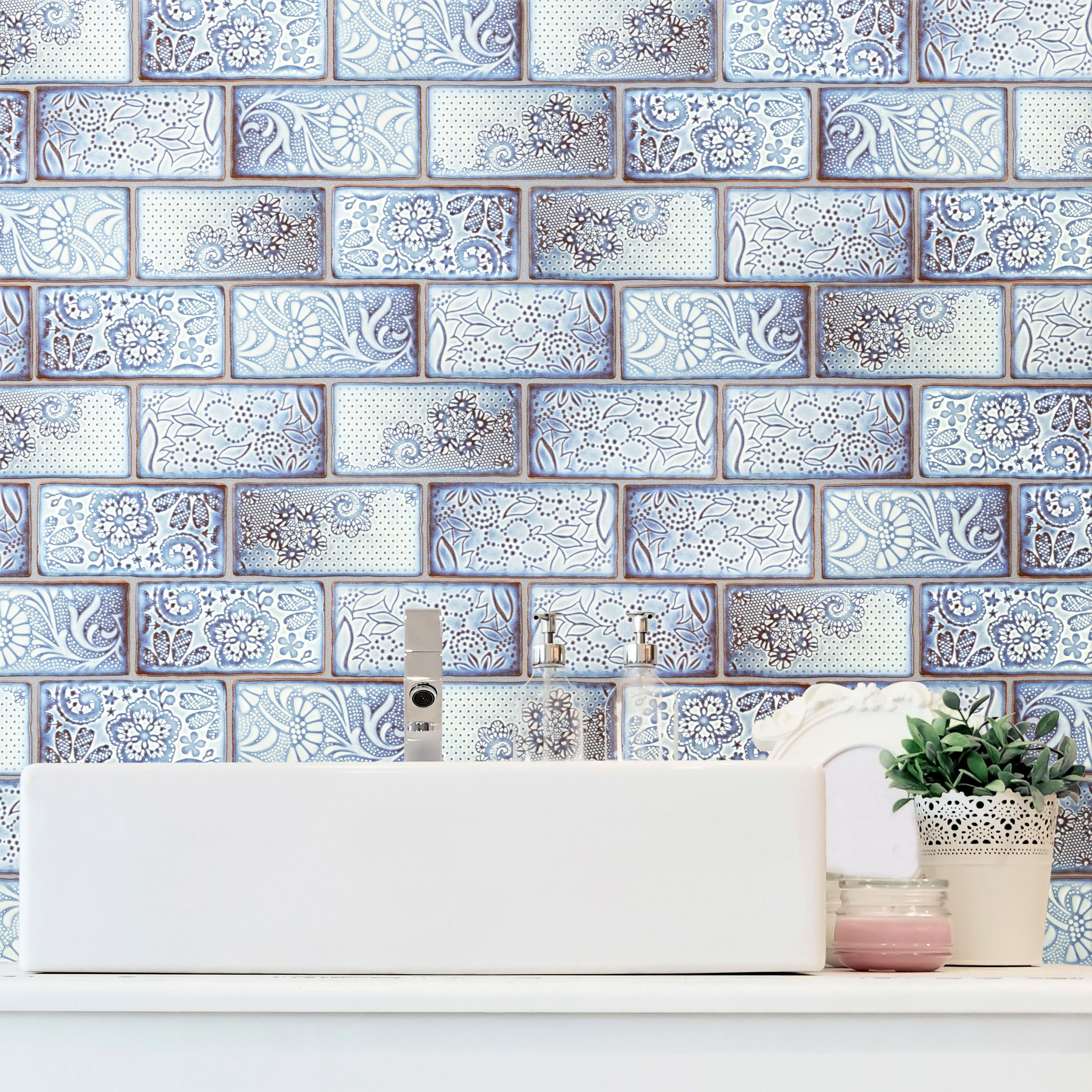 Somertile 3X6 Inch Antiguo Feelings Via Lactea Ceramic Wall Tile 32 Tiles 4.38 Sqft. Case