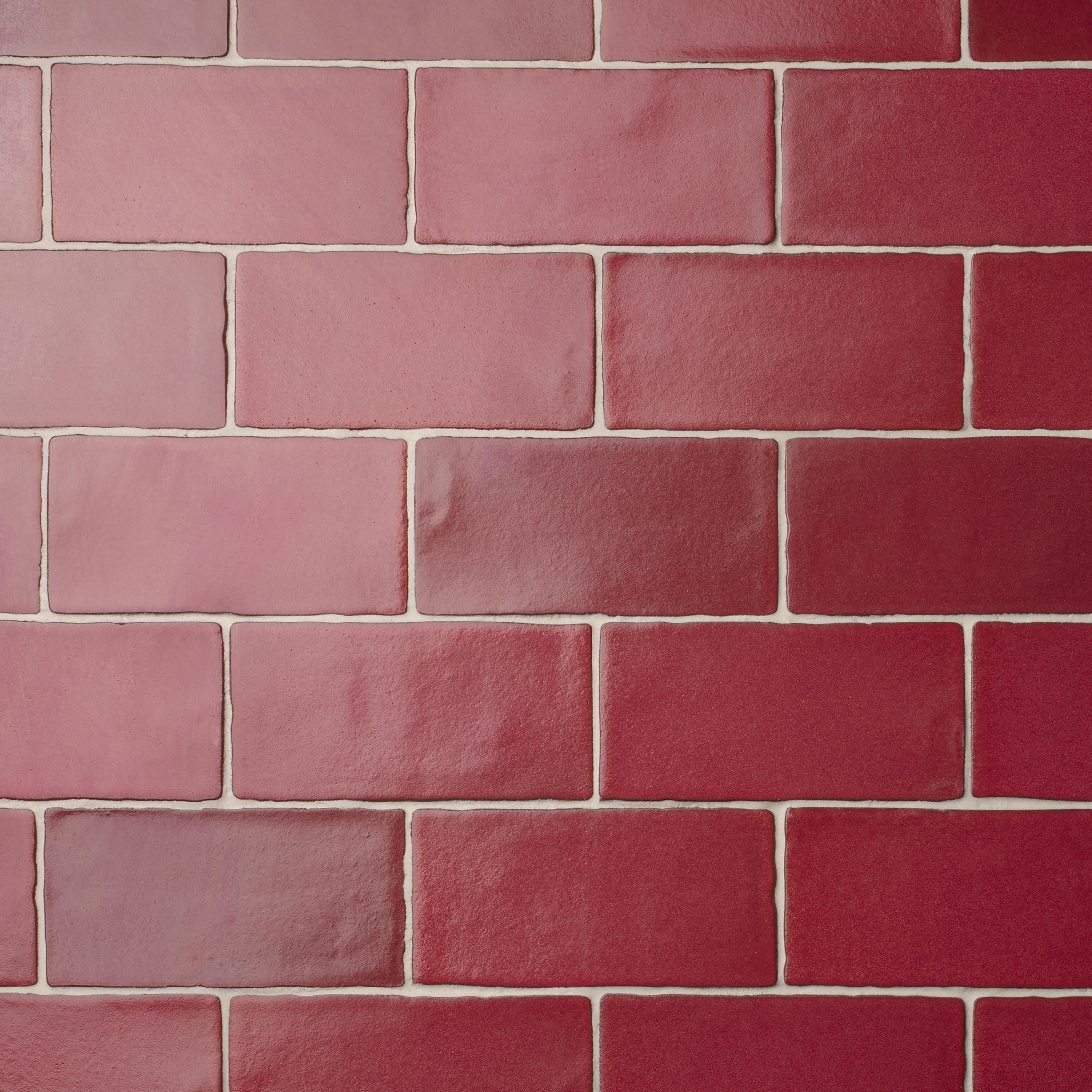 Somertile 3X6 Inch Antiguo Special Red Moon Ceramic Wall Tile 32 Tiles 4.38 Sqft. Case