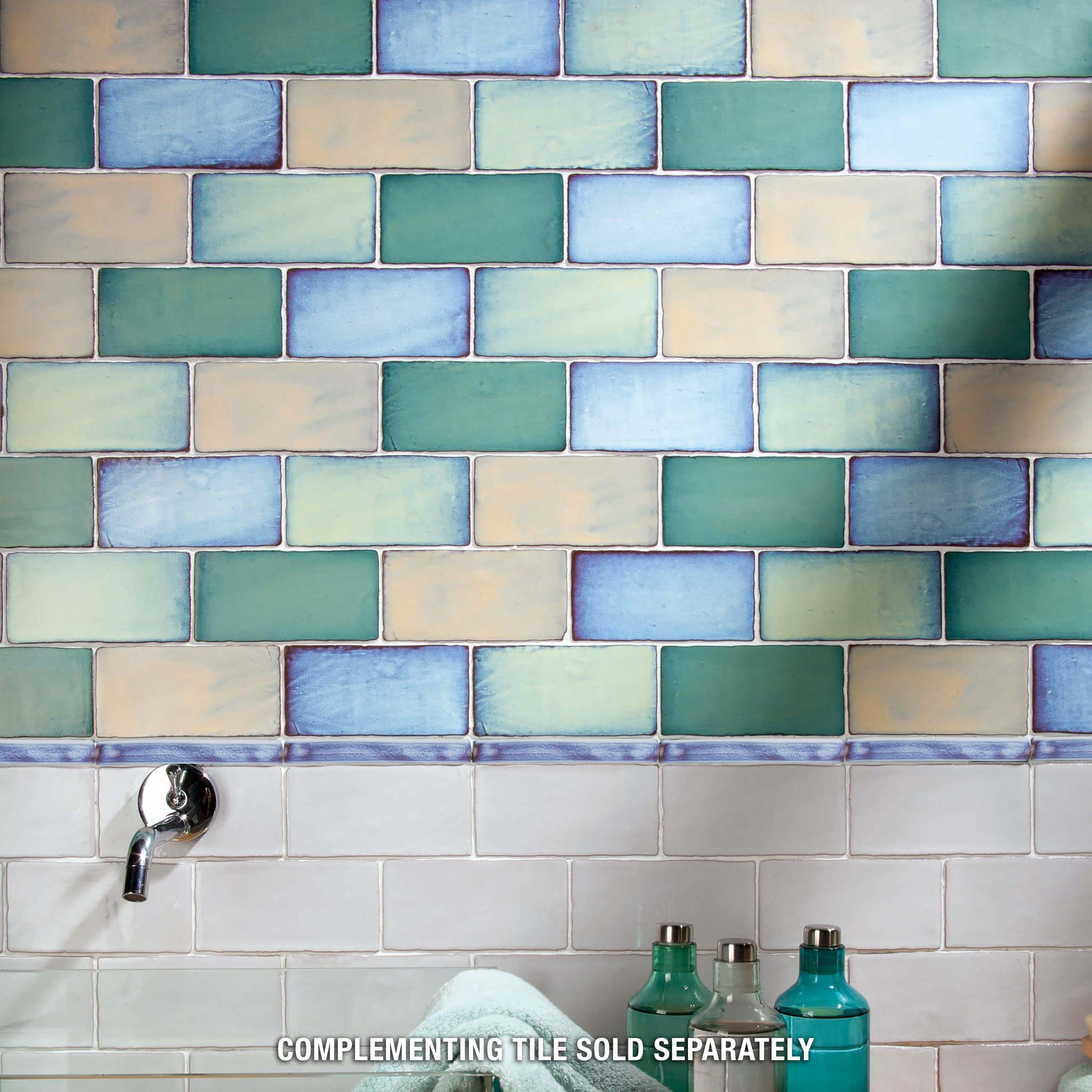 Somertile 0.75X6 Inch Antiguo Special Feelings Via Lactea Ceramic Torelo Trim Tile 12 Tiles