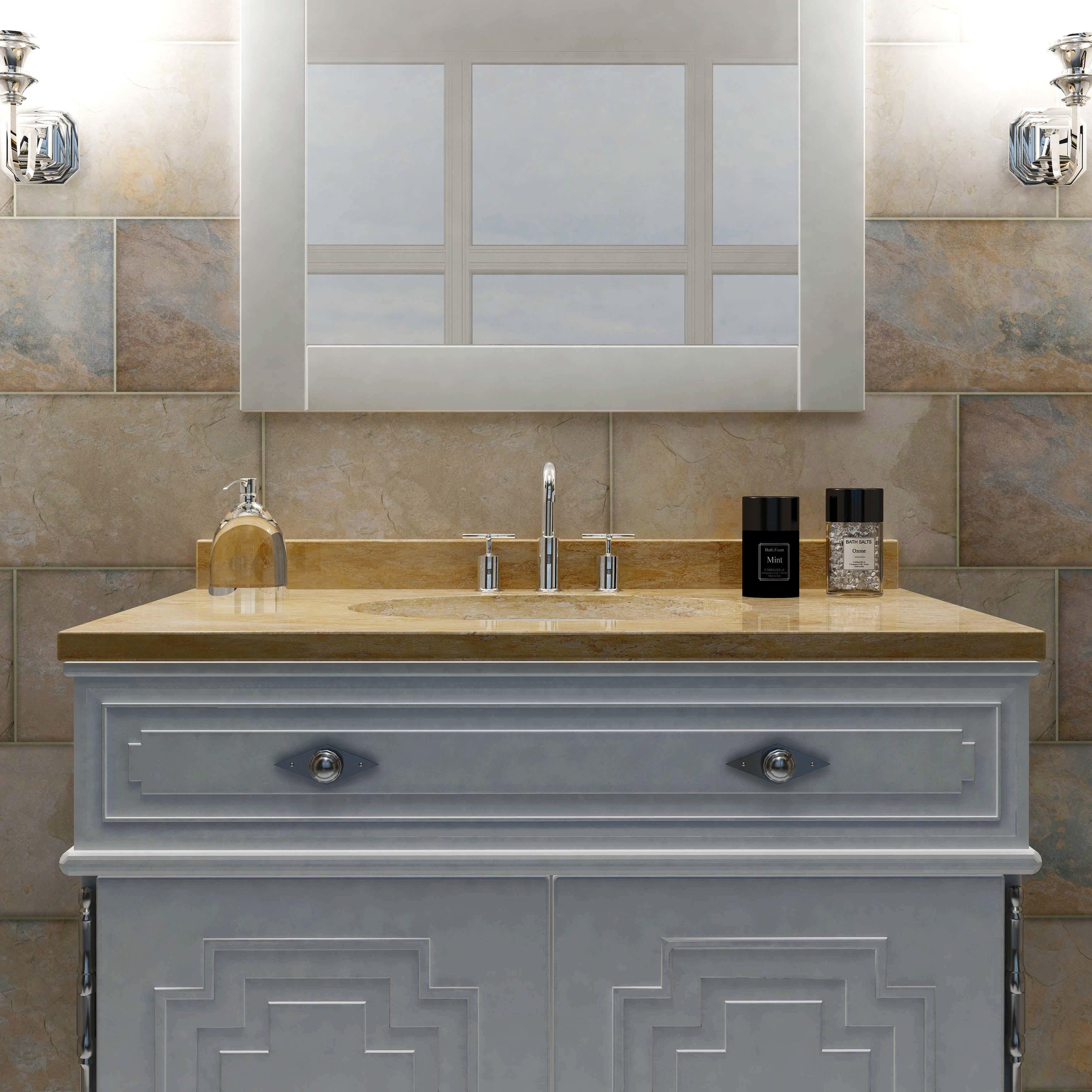 Somertile 12.5X24.5 Inch Ariana Ocre Porcelain Floor And Wall Tile 5 Tiles 11 Sqft.