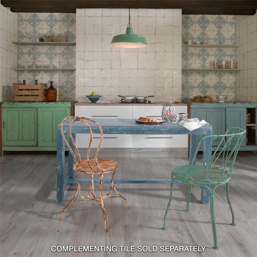 Somertile 13X13 Inch Artesano Blanco Ceramic Floor And Wall Tile 10 Tiles 12.2 Sqft.