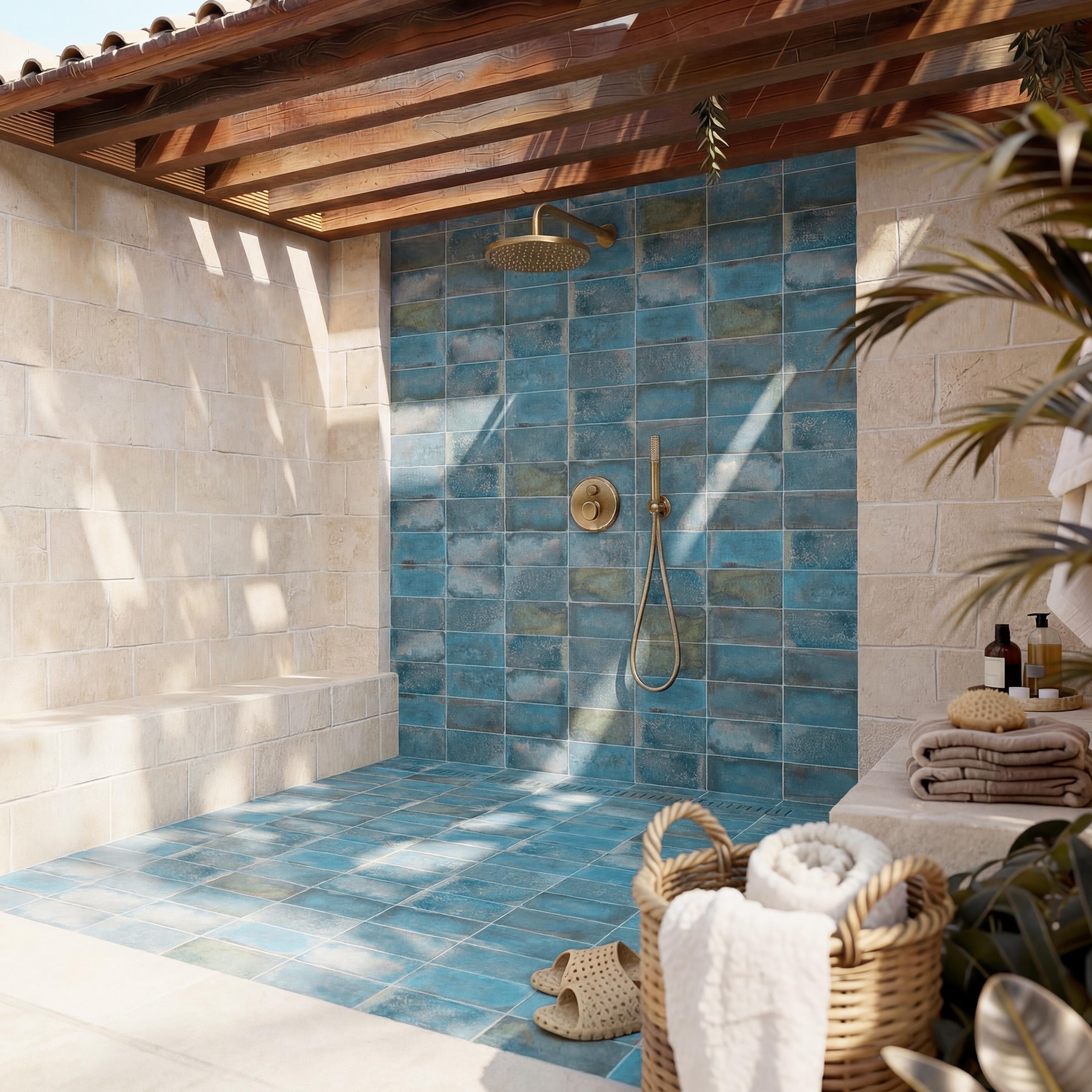 Merola Tile Atelier Oxid Blue 4 1 2 X 9 1 8 Porcelain Floor And Wall Tile