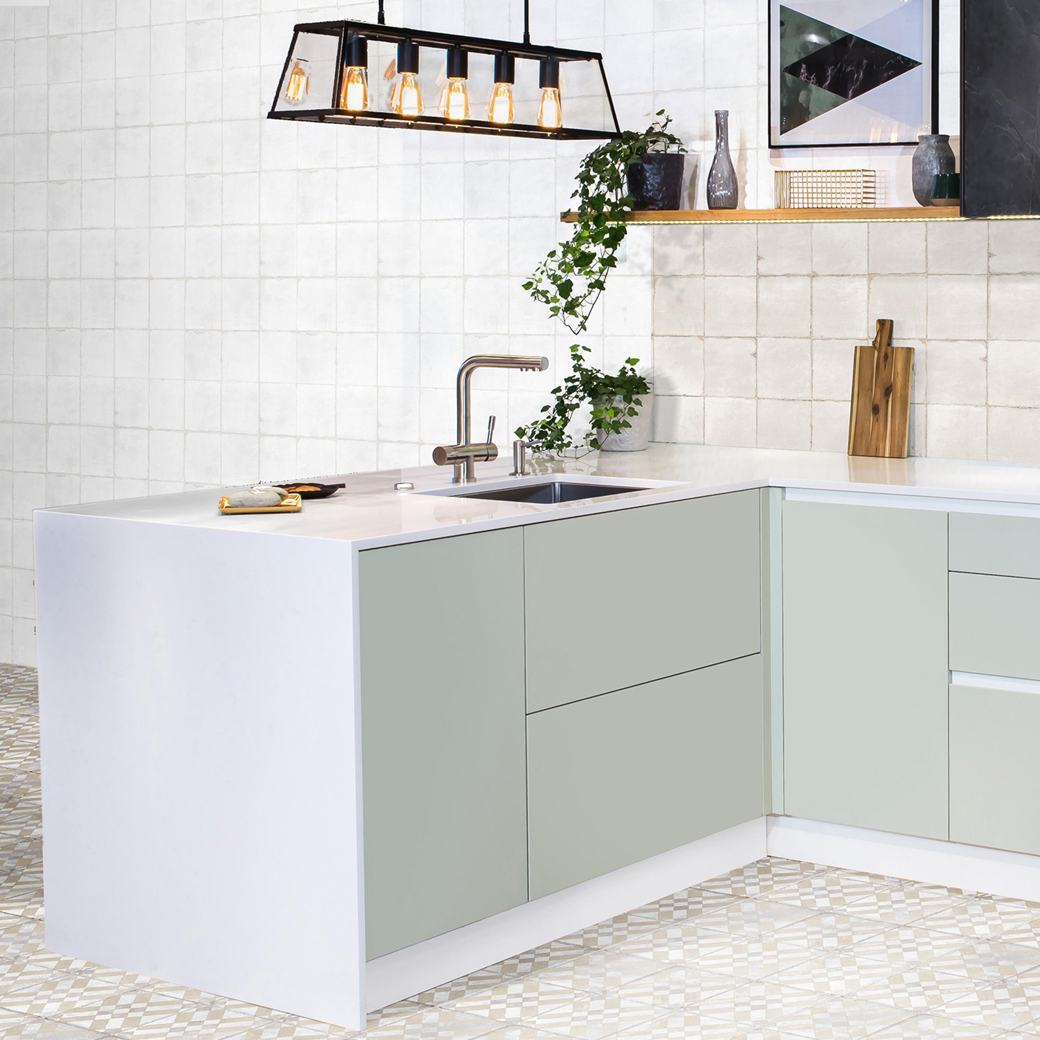 Somertile 5.75 X 5.75 Inch Feo6Bardbr Barcelona White Porcelain Floor And Wall Tile 44 Tiles 10.77 Sqft.