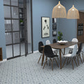 Somertile 17.625X17.625 Inch Tudor Blue Ceramic Floor And Wall Tile 5 Tiles 11.02 Sqft.