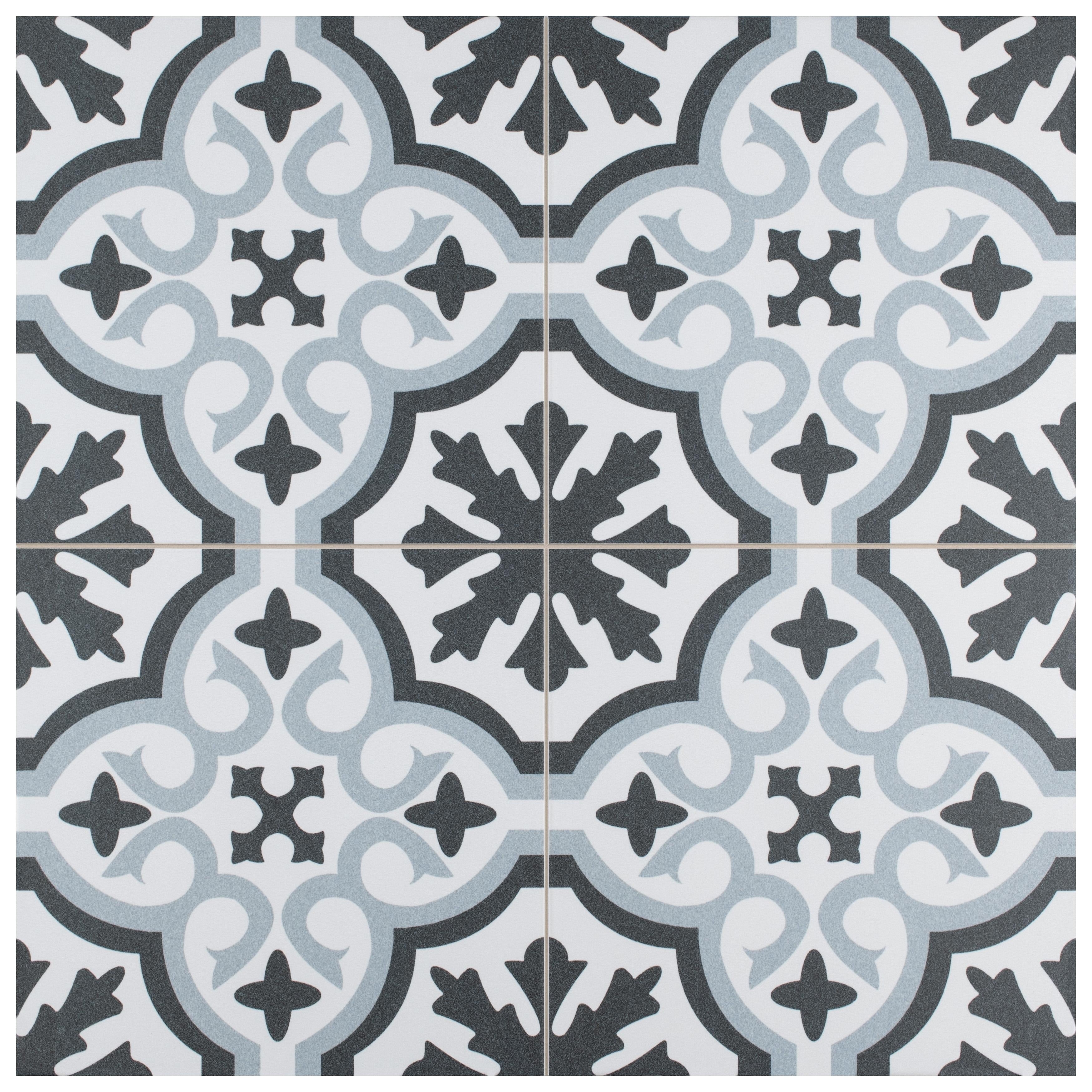 Somertile 17.88X17.88 Inch Tudor Essence Sky Porcelain Floor And Wall Tile 5 Tiles 11.33 Sqft.