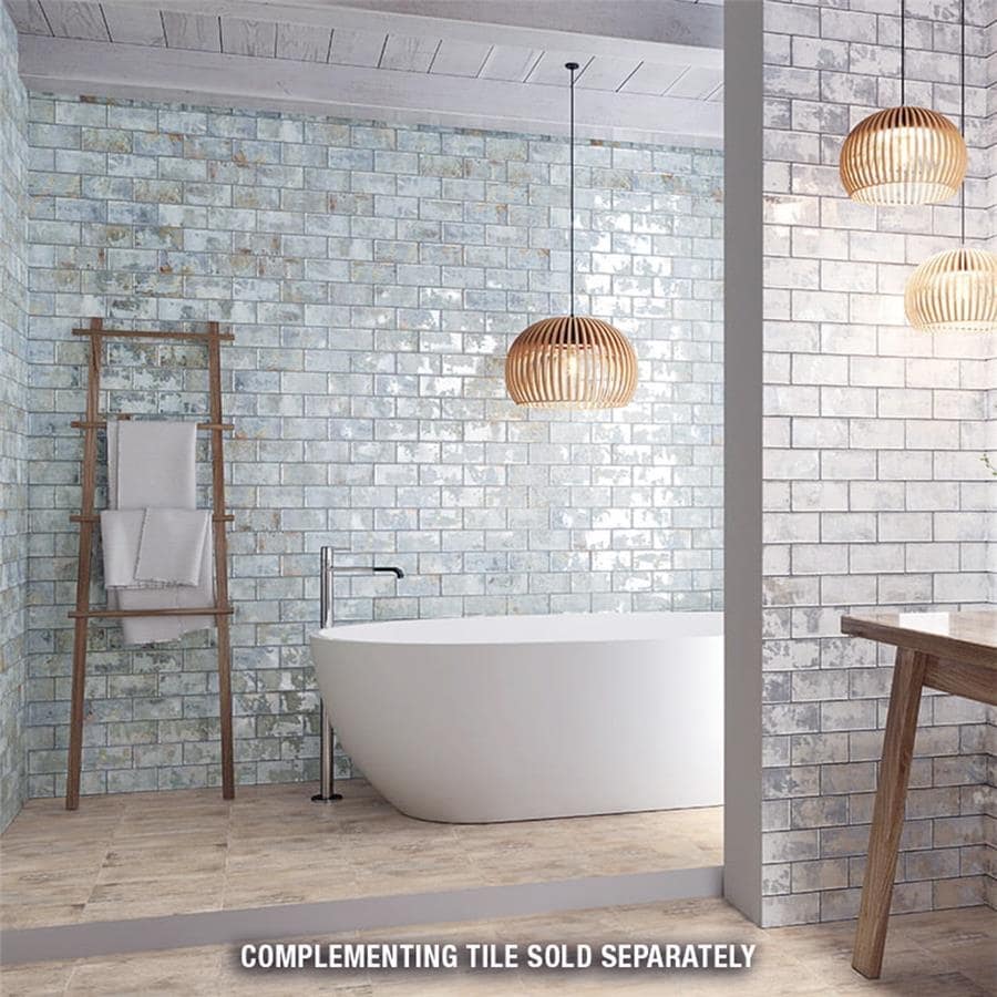 Somertile Biarritz Blue 3 In. X 6 In. X 9Mm Ceramic Wall Tile 44 Tiles 6.04 Sqft.