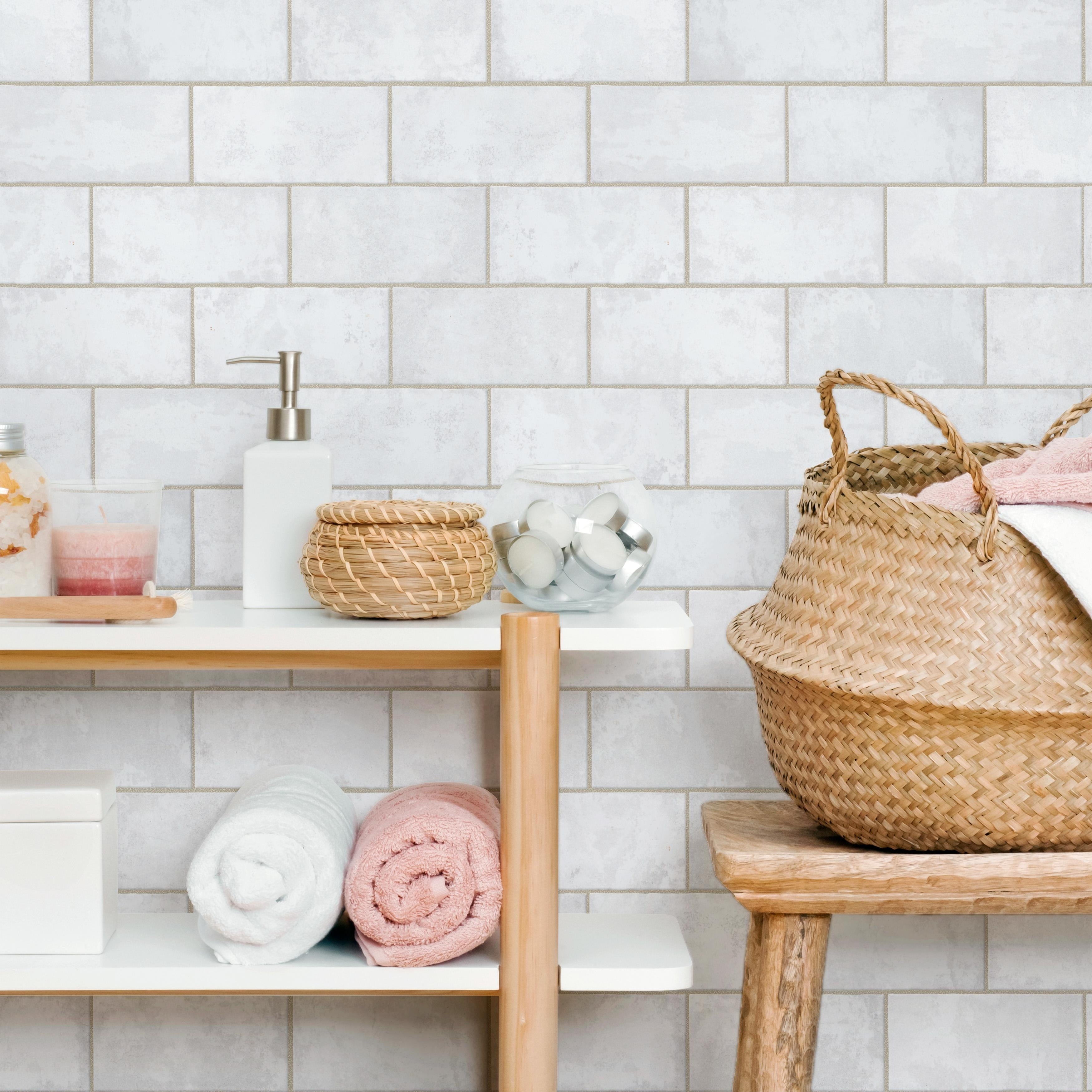 Somertile Biarritz White 3 In. X 6 In. X 9Mm Ceramic Wall Tile 44 Tiles 6.04 Sqft.