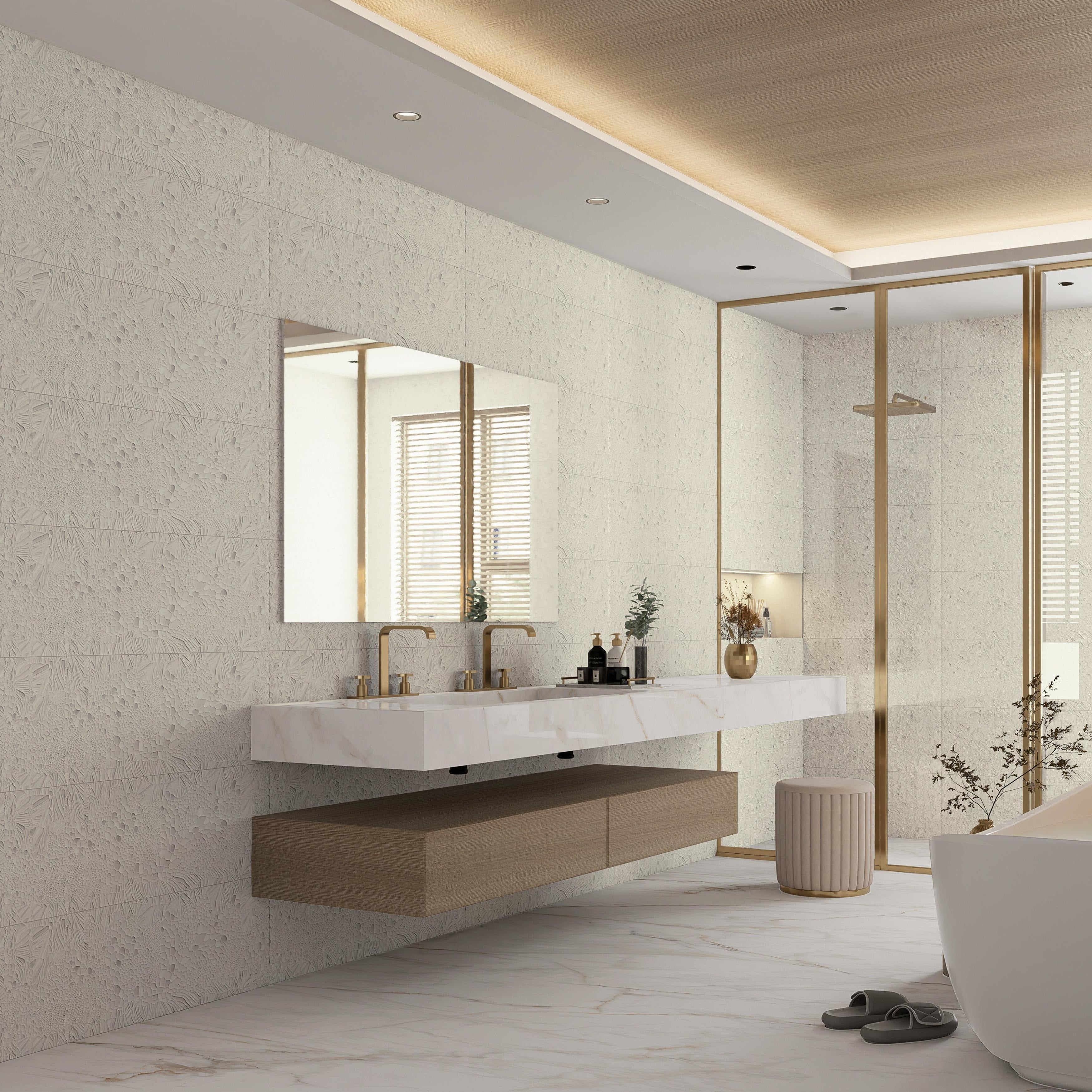 Merola Tile Biomim Art Sand 11 3 4 X 35 3 8 Ceramic Wall Tile