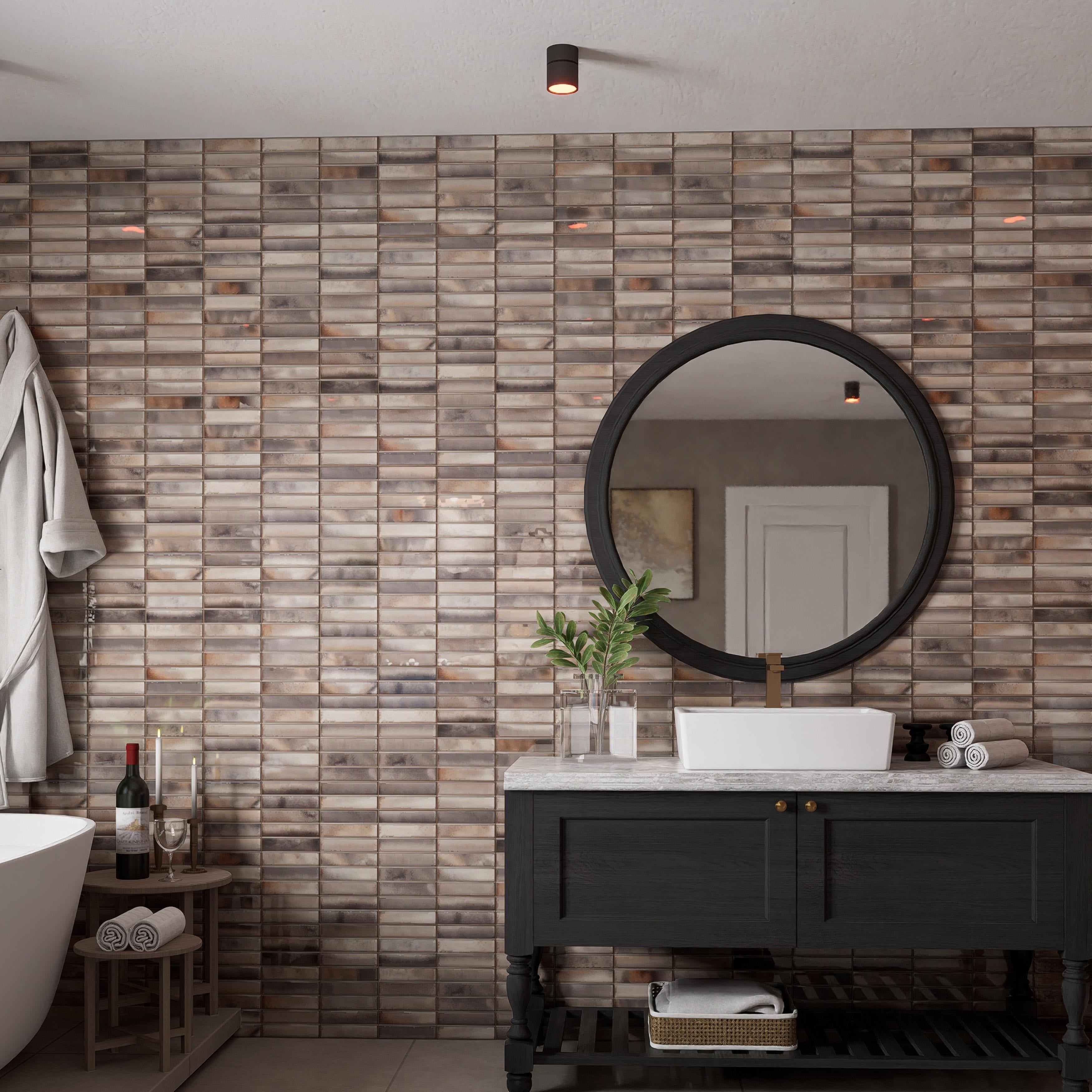 Merola Tile Borealis Greige 5 7 8 X 11 3 4 Ceramic Wall Tile